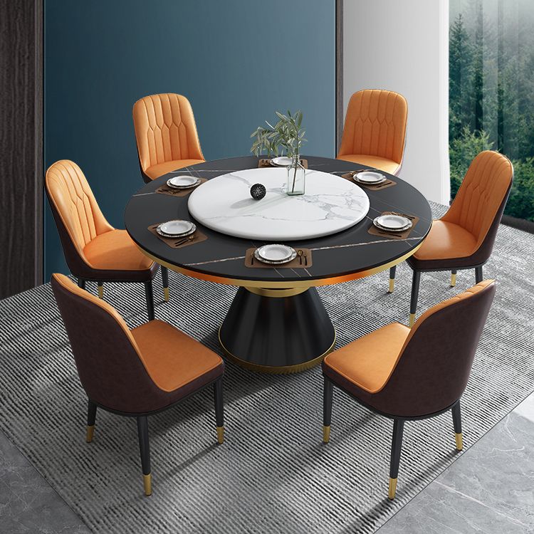 Glam Sintered Stone Top Table Round Kitchen Dining Table with Pedestal Base Clearhalo ' dining_table' 'Dining Tables & Seating' 'Dining Tables' 'furn' 'furn_dining_table' 'Furniture' 'furniture_dining_table' 'Kitchen & Dining Furniture' 'kitchen&dining_furn' 'kitchen' 'kitchen_dining_table' 1200x1200_527b85d0-850d-44fe-83d2-ca0f505c6c84