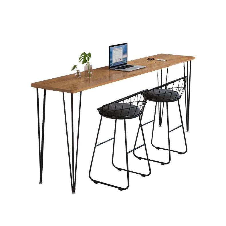 Wood Bar Dining Table Modern Rectangle Bar Table with 4 Legs Base for Dining Room Clearhalo 'Bar Furniture' 'Bar Tables' 'bar_tables' 'furn' 'furn_bar_tables' 'Furniture' 'furniture_bar_tables' 'Kitchen & Dining Furniture' 1200x1200_527d0a85-89a5-4255-b68f-20ef2821608d