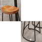 Modern Armless Backless Counter Stool Pine Wood Bar Stool with Pedal for Bar