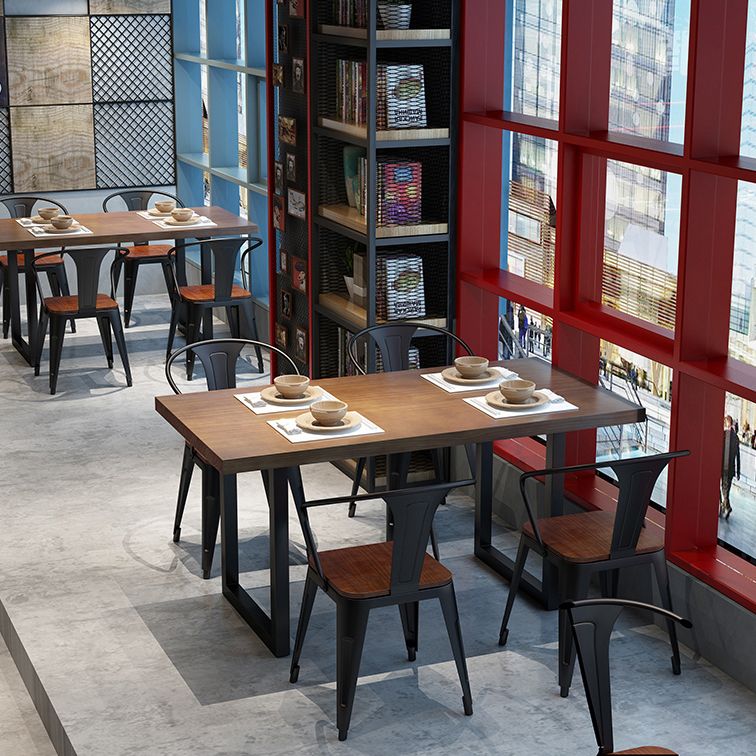 Solid Wood Industrial Dining Table Brown Rectangle Table with Sled Base for Dinning Room Clearhalo ' dining_table' 'Dining Tables & Seating' 'Dining Tables' 'furn' 'furn_dining_table' 'Furniture' 'furniture_dining_table' 'Kitchen & Dining Furniture' 'kitchen&dining_furn' 'kitchen' 'kitchen_dining_table' 1200x1200_527e5428-f452-4189-b90d-60e18b77e710