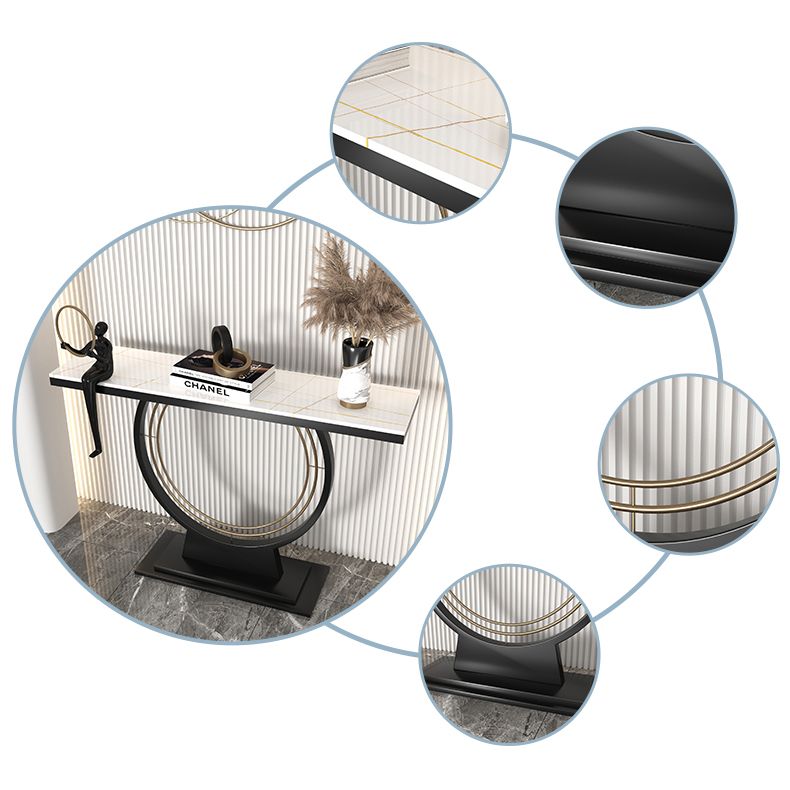 Tavolo da divano di divano console in pietra contemporanea tavolo da rettangolo per sala