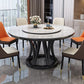Round Dining Table Modern Dining Table with Wood Pedestal in Black Clearhalo ' dining_table' 'Dining Tables & Seating' 'Dining Tables' 'furn' 'furn_dining_table' 'Furniture' 'furniture_dining_table' 'Kitchen & Dining Furniture' 'kitchen&dining_furn' 'kitchen' 'kitchen_dining_table' 1200x1200_527f508f-9b93-4988-be32-f06d23960d0e
