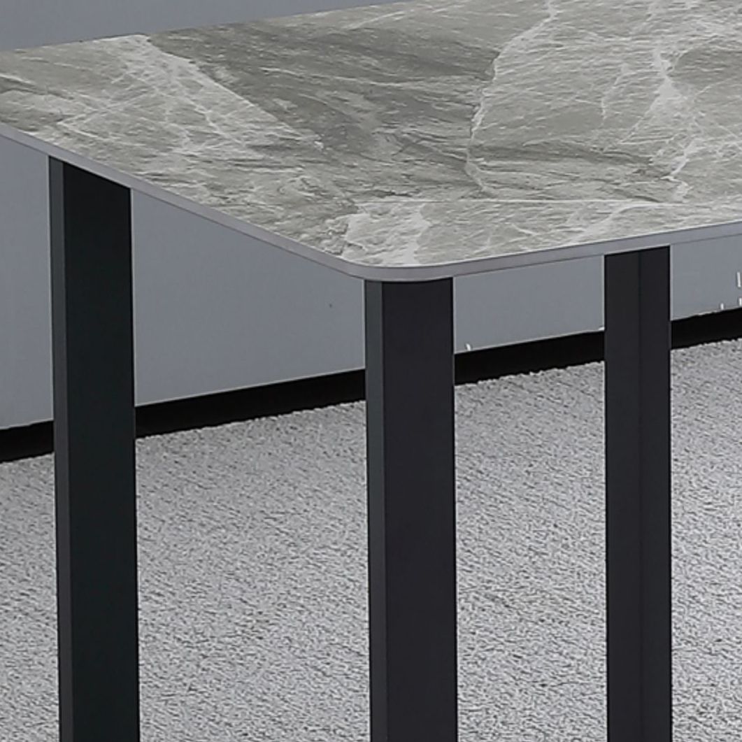 Industrial Grey Table for Restaurant Rectangle Dining Table with Double Pedestal Clearhalo 'Dining Tables & Seating' 'Dining Tables' 'dining_table' 'furn' 'furn_dining_table' 'Furniture' 'furniture_dining_table' 'Kitchen & Dining Furniture' 'kitchen' 'kitchen_dining_table' 1200x1200_52809bdc-1b84-412f-b8b1-7bf04dde7a31