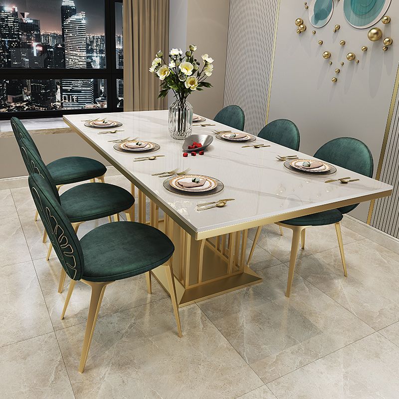 Glam Sintered Stone Top White Dining Table Rectangle Standard Dining Table with Pedestal Base Clearhalo ' dining_table' 'Dining Tables & Seating' 'Dining Tables' 'furn' 'furn_dining_table' 'Furniture' 'furniture_dining_table' 'Kitchen & Dining Furniture' 'kitchen&dining_furn' 'kitchen' 'kitchen_dining_table' 1200x1200_5281aaf7-f1f5-45d8-8dd9-0907dcfa21c7