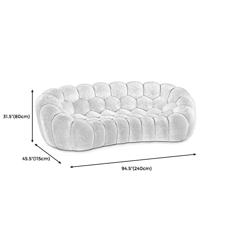 Ultra-Modern Curved Sofa 31.5"High Fabric Biscuit Back Armless Sofa Clearhalo 'furn' 'furn_sofas' 'Furniture' 'furniture_sofas' 'kitchen' 'kitchen_sofas' 'Living Room Furniture' 'Sofa' 'sofas' 1200x1200_5281dc6d-b8ea-48c7-91bf-bd714036259d