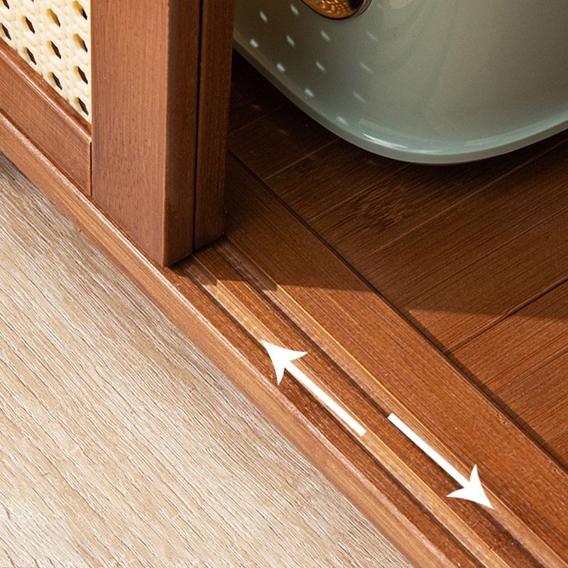 Moderne porte scorrevoli Server da pranzo Scheda in legno con archiviazione aperta