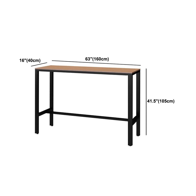 Tavolo da pub contemporaneo con barra top in legno in finto marrone chiaro chiaro