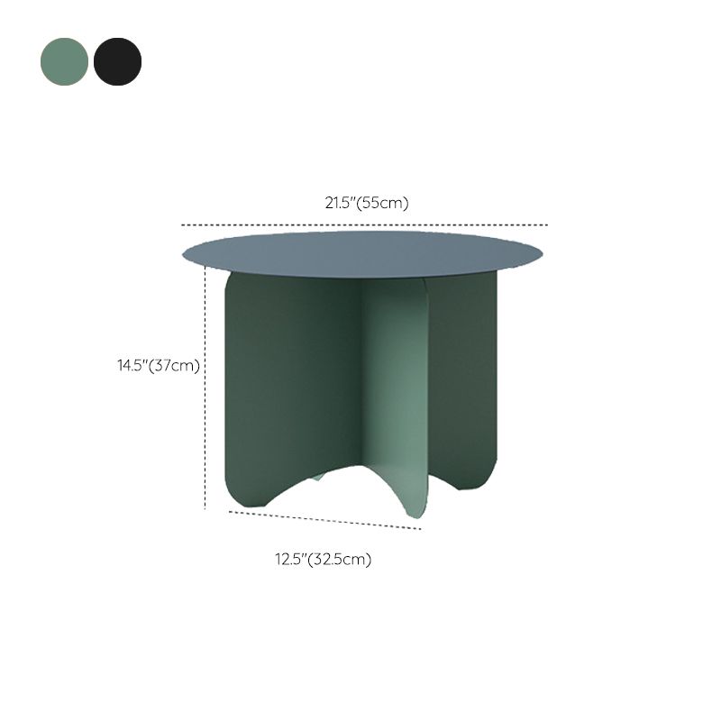 Mid-Century Modern Round Coffee Table with Iron Top and 4 Legs Clearhalo 'Coffee & Accent Tables' 'Coffee Tables' 'coffee_tables' 'furn' 'furn_coffee_tables' 'Furniture' 'Living Room Furniture' 1200x1200_5283d0ed-0dfb-4f0d-b378-2090eb8382a2