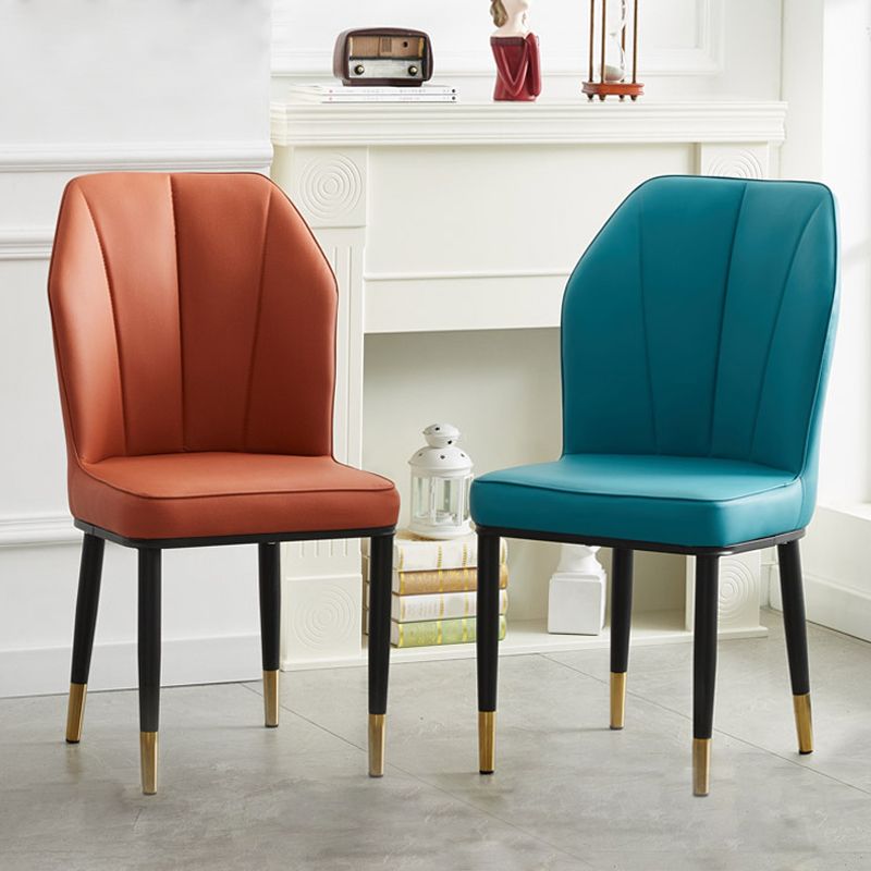 Contemporary Style Kitchen Metal Dining Chairs Dining Wingback Armless Side Chair Clearhalo ' kitchen&dining_furn' 'Dining Chairs' 'Dining Tables & Seating' 'dining_chair' 'furn' 'furn_dining_chair' 'Furniture' 'furniture_dining_chair' 'Kitchen & Dining Furniture' 'kitchen' 1200x1200_5286f259-cac4-4918-b0eb-7979147eefe2