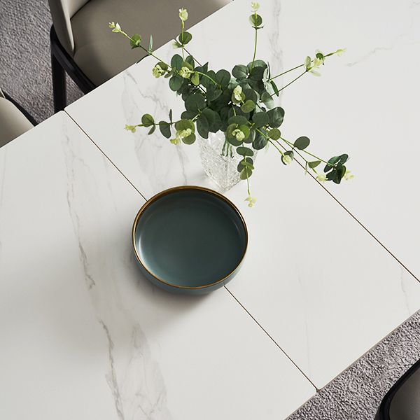 Stone Extendable Dining Site Table Industrial Style Rectangle Dining Table for Home Clearhalo ' dining_table' 'Dining Tables & Seating' 'Dining Tables' 'furn' 'furn_dining_table' 'Furniture' 'furniture_dining_table' 'Kitchen & Dining Furniture' 'kitchen&dining_furn' 'kitchen' 'kitchen_dining_table' 1200x1200_52887379-b259-40ac-b93a-63a8b02ff9aa