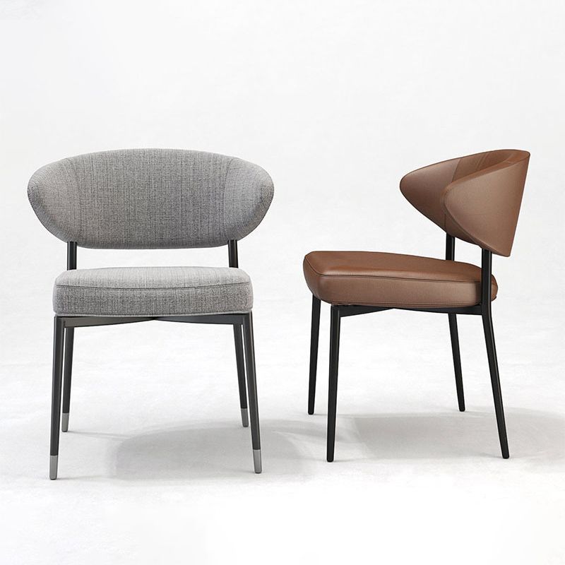 Gestoffeerde eetkamerstoelen open voor de achterkant eetstoelen met metalen benen