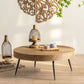 Table basse en bois moderne, Table de Cocktail ronde en forme de dessus pour le salon