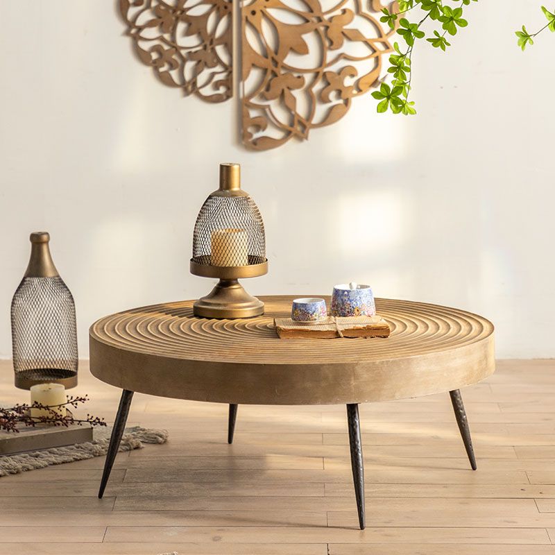 Table basse en bois moderne, Table de Cocktail ronde en forme de dessus pour le salon
