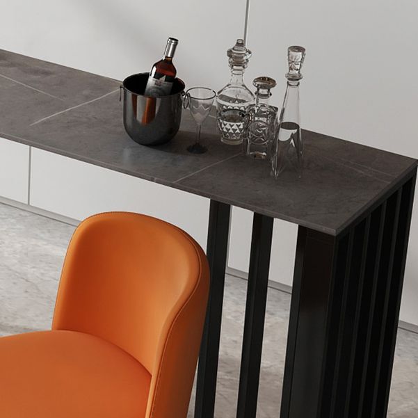 Industrial Style Bar Table 42-inch Height Stone Top and Steel Base Pub Table Clearhalo 'Bar Furniture' 'Bar Tables' 'bar_tables' 'furn' 'furn_bar_tables' 'Furniture' 'furniture_bar_tables' 'Kitchen & Dining Furniture' 1200x1200_528a60be-5c2d-4021-9cb6-71c5174fd167