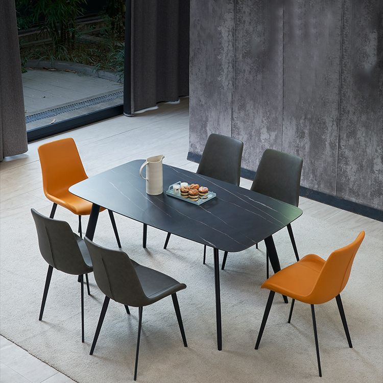 Metal Industrial Dining Chair Metallic Finish Solid Back Indoor Chair Clearhalo 'Dining Chairs' 'Dining Tables & Seating' 'dining_chair' 'furn' 'furn_dining_chair' 'Furniture' 'furniture_dining_chair' 'Kitchen & Dining Furniture' 1200x1200_528b395f-ecce-4f23-bd9d-7befac6d44fa