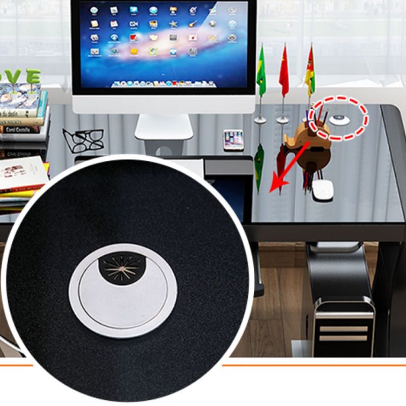 29 "H Contemporary Computer Desk rechthoekig glazen gaming -bureau