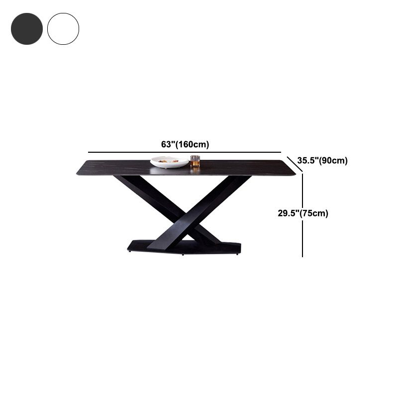 Rectangle Dining Table Industrial Dining Table with Pedestal Base