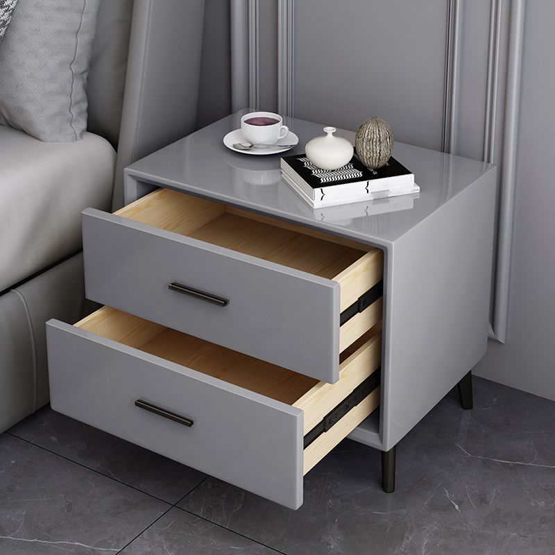 Modern Imitation Wood Nightstand 2-Drawer Storage 18 Inch H Night Table with Legs Clearhalo 'Bedroom Furniture' 'furn' 'furn_night_stand' 'Furniture' 'night_stand' 'Nightstands' 1200x1200_528ccb82-f8ee-4cd8-b96e-e8261585dded