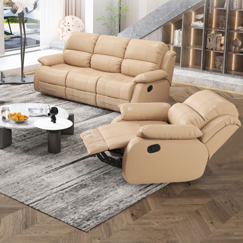 Modern Lumbar Support Recliner Chair Genuine Leather Standard Recliner Clearhalo 'Chairs & Seating' 'furn' 'furn_recliners' 'Furniture' 'Living Room Furniture' 'Recliners' 1200x1200_528d2e23-7567-4878-abee-450393de39d7
