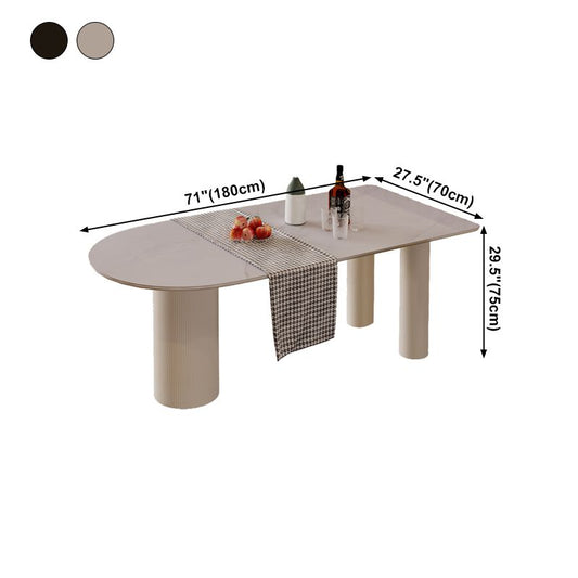 Sintered Stone Top Modern White Table for Restaurant Irregular Dining Table with 3 Legs Clearhalo ' dining_table' 'Dining Tables & Seating' 'Dining Tables' 'furn' 'furn_dining_table' 'Furniture' 'furniture_dining_table' 'Kitchen & Dining Furniture' 'kitchen&dining_furn' 'kitchen' 'kitchen_dining_table' 1200x1200_528e4b07-9e88-403c-a16f-2dde9c04a835