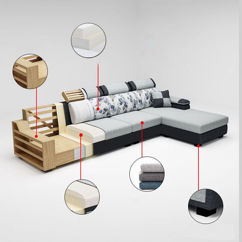 110 "Kussen Top Arm Sectionals eigentijdse gestoffeerde sectionele bankset