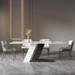 Set da pranzo in pietra sinterizzata in stile moderno Set da pranzo rettangolare 1/2/5/7 pezzi