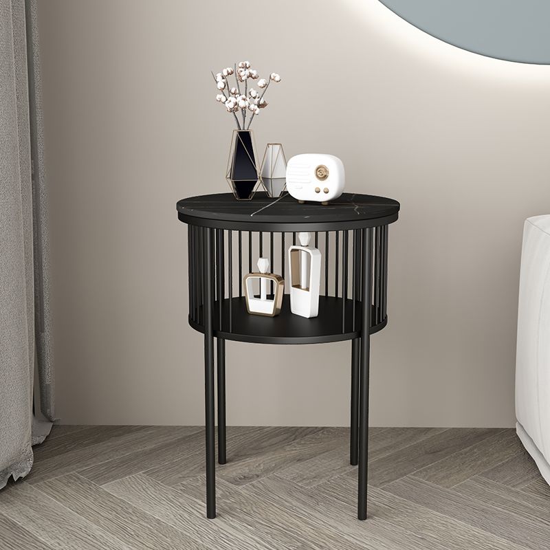 Contemporary Metal 4 Legs End Table Round Double Tier End Table Clearhalo 'Coffee & Accent Tables' 'End & Side Tables' 'end_side_tables' 'furn' 'furn_end_side_tables' 'Furniture' 'Living Room Furniture' 1200x1200_528ee1ba-b73e-465c-8cab-183b5ddb7a0e