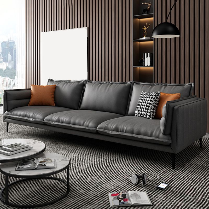 Standard Contemporary Square Arm Stain Resistant Settee Couch with Pillows Clearhalo 'furn' 'furn_sofas' 'Furniture' 'Living Room Furniture' 'Sofa' 'sofas' 1200x1200_5290b780-3e4b-4760-9db9-2caed23a0b38