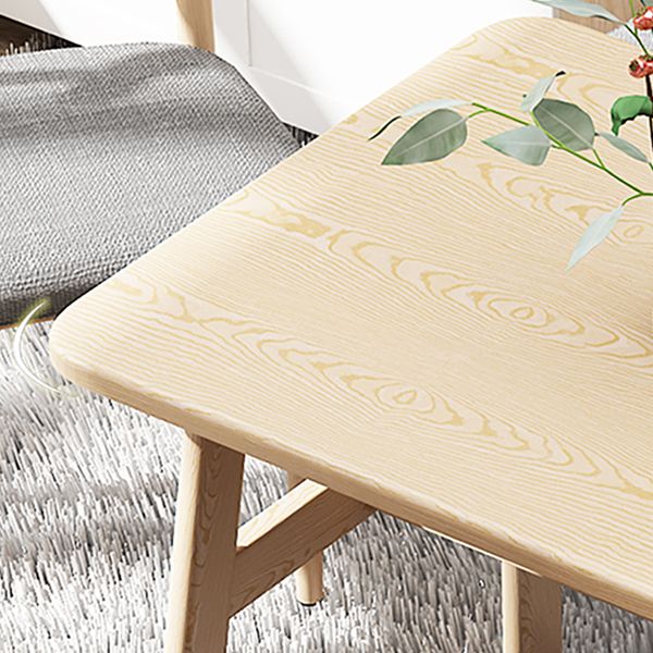 Contemporary Rectangular Wooden Dining Table with 4 Metal Foot Clearhalo 'Dining Tables & Seating' 'Dining Tables' 'dining_table' 'furn' 'furn_dining_table' 'Furniture' 'Kitchen & Dining Furniture' 1200x1200_52933588-a9cb-4947-be78-ab7454b061ce