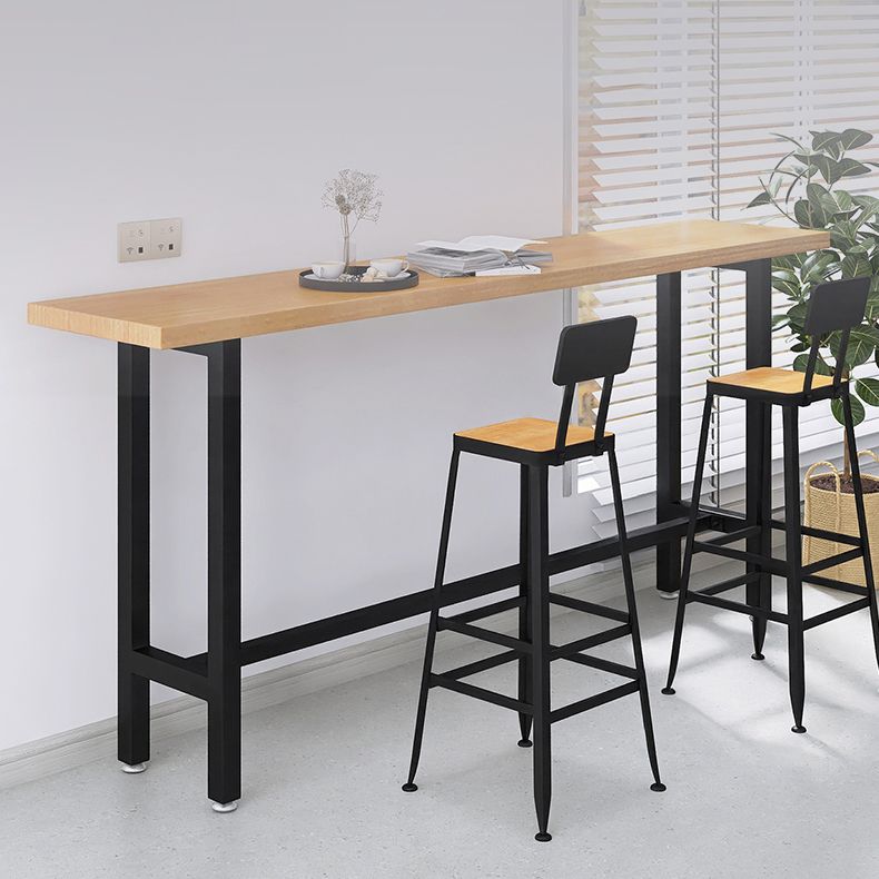 Contemporary Solid Wood Trestle Base Bar Table for Kitchen Dining Room Clearhalo 'Bar Furniture' 'Bar Tables' 'bar_tables' 'furn' 'furn_bar_tables' 'Furniture' 'Kitchen & Dining Furniture' 1200x1200_5293f2f2-bc5f-435d-8621-c866b244323d