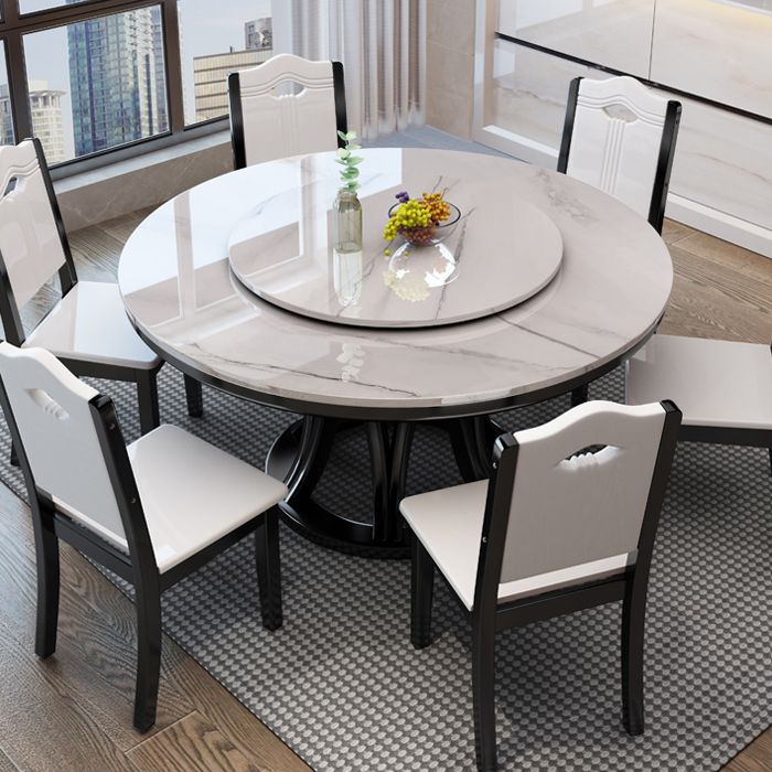 Solid Wood Pedestal Dining Table Round Faux Marble Dining Table Clearhalo 'Dining Tables & Seating' 'Dining Tables' 'dining_table' 'furn' 'furn_dining_table' 'Furniture' 'Kitchen & Dining Furniture' 1200x1200_529481e2-74a4-4378-899c-507a12f7cda7
