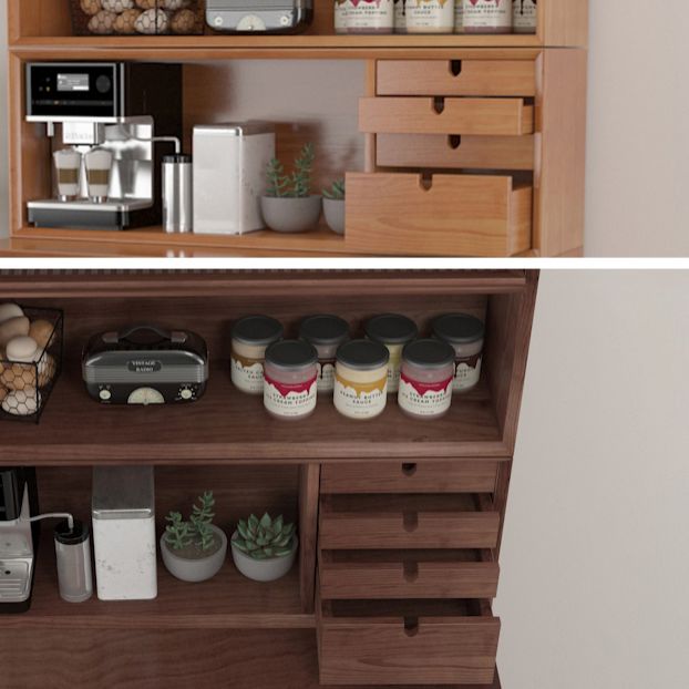 Gesto in legno di gomma Creedenza moderno con cassetti e conservazione