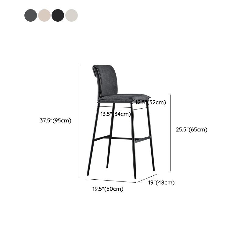 Armless Bar Stool Contemporary Low Back Dining Stool with Footrest Clearhalo 'Bar Furniture' 'Bar Stools' 'bar_stools' 'furn' 'furn_bar_stools' 'Furniture' 'Kitchen & Dining Furniture' 1200x1200_5294facd-0408-489f-aa5b-33f1d5c43849