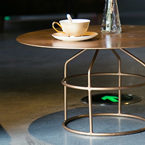 Mid-Century Modern Frame Base Cocktail Table Metal Round Coffee Table Clearhalo 'Coffee & Accent Tables' 'Coffee Tables' 'coffee_tables' 'furn' 'furn_coffee_tables' 'Furniture' 'Living Room Furniture' 1200x1200_529528a7-cdd1-44a2-a8ea-b76a46dd7ee1
