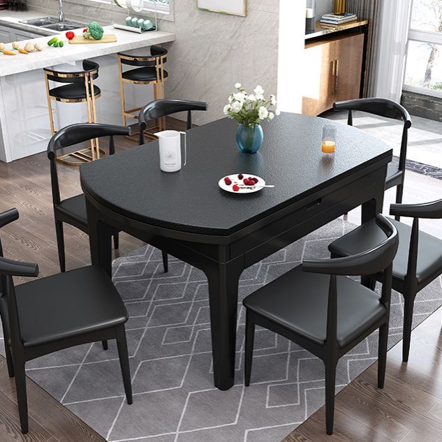 Mesa de comedor redonda Muebles de piedra estilo moderno con hoja abatible