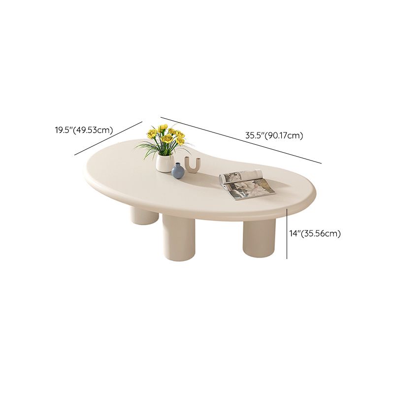 Tavolino da caffè moderno irregolare con 3 gambe, set da cocktail in bianco