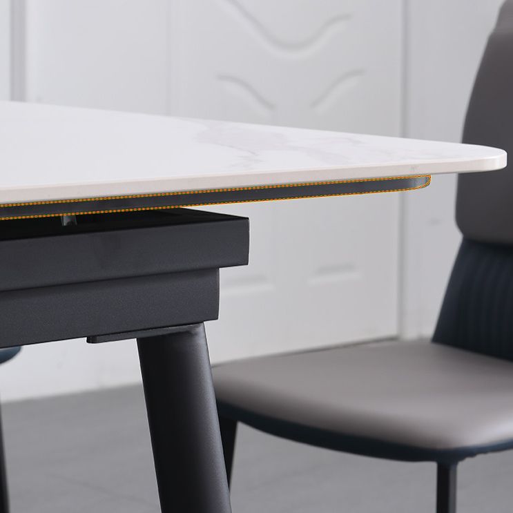 4-foot Stone Dinette Table Industrial Style Rectangle Dining Table with Drop Leaf Clearhalo ' dining_table' 'Dining Tables & Seating' 'Dining Tables' 'furn' 'furn_dining_table' 'Furniture' 'furniture_dining_table' 'Kitchen & Dining Furniture' 'kitchen&dining_furn' 'kitchen' 'kitchen_dining_table' 1200x1200_529689d2-3fb0-4823-a1f7-7899f7d1a672