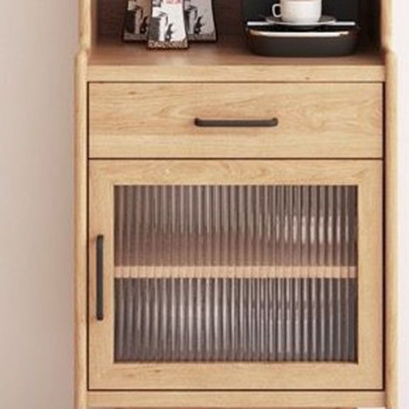 Servidor de puertas de vidrio correderas contemporáneas servidor de comedor de madera sólida para sala de estar