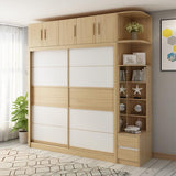 Modern Natural Wardrobe Armoire Engineered Wood Wardrobe with Drawer Clearhalo 'Armoires & Wardrobes' 'armoires_wardrobes' 'Bedroom Furniture' 'furn' 'furn_armoires_wardrobes' 'Furniture' 1200x1200_52975154-ae68-4c3e-869a-7050608fa262