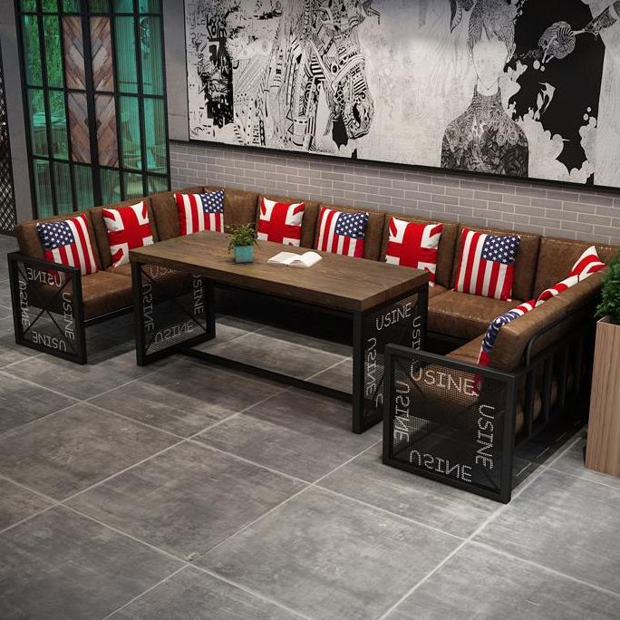 Industrial Dining Table Solid Wood Table with Black Trestle Base for Dining Room Clearhalo ' dining_table' 'Dining Tables & Seating' 'Dining Tables' 'furn' 'furn_dining_table' 'Furniture' 'furniture_dining_table' 'Kitchen & Dining Furniture' 'kitchen&dining_furn' 'kitchen' 'kitchen_dining_table' 1200x1200_52988ada-f766-407b-b913-0c72af4469eb