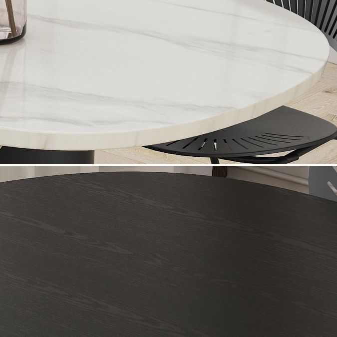 Oval Shape Modern Dining Table Two-Color Fixed Table with Double Pedestal Clearhalo ' dining_table' 'Dining Tables & Seating' 'Dining Tables' 'furn' 'furn_dining_table' 'Furniture' 'furniture_dining_table' 'Kitchen & Dining Furniture' 'kitchen&dining_furn' 'kitchen' 'kitchen_dining_table' 1200x1200_5298a3af-aa28-4e6e-93c0-e9fcea3881b2