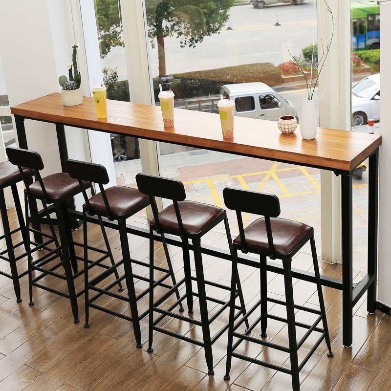 Industrial Style Bar Stools Armless Barstool with Black Metal Legs Clearhalo 'Bar Furniture' 'Bar Stools' 'bar_stools' 'furn' 'furn_bar_stools' 'Furniture' 'Kitchen & Dining Furniture' 1200x1200_5299e16a-860c-43f6-9b9e-3bbb1904fc57