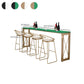 Glam Style Bar-height Table Metal Base Bistro Pub Table with Double Pedestal Clearhalo 'Bar Furniture' 'Bar Tables' 'bar_tables' 'furn' 'furn_bar_tables' 'Furniture' 'Kitchen & Dining Furniture' 1200x1200_529ab567-de5a-4556-a9eb-18ed6a20c889