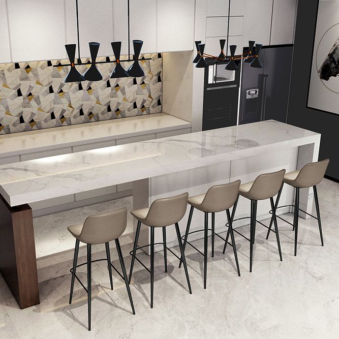 Lederen barkruk moderne rugleuning kruk voor bristol met metalen benen