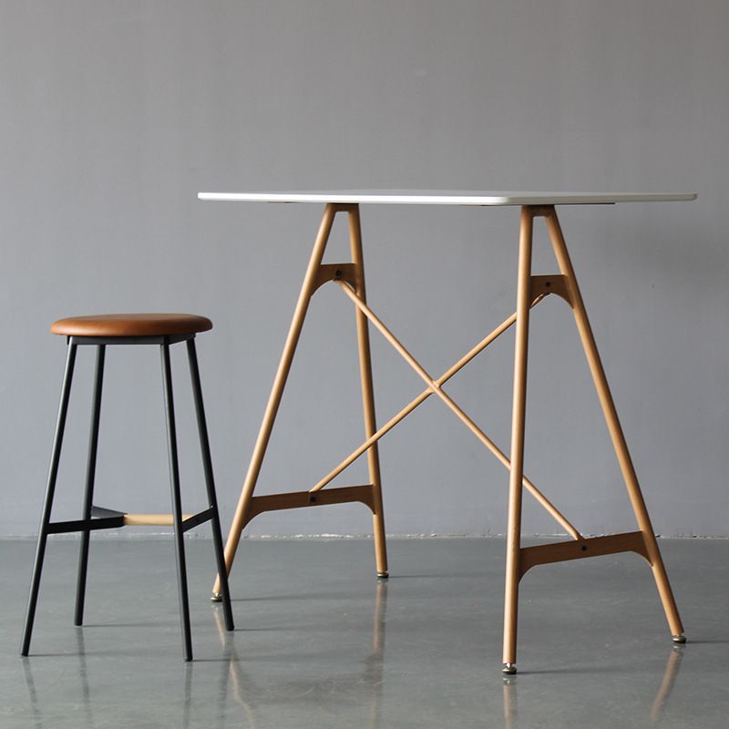 Modern Rectangle Bar Counter Table Wooden Dining Table with Metal Legs Clearhalo 'Bar Furniture' 'Bar Tables' 'bar_tables' 'furn' 'furn_bar_tables' 'Furniture' 'furniture_bar_tables' 'Kitchen & Dining Furniture' 1200x1200_529e6407-18c4-40a7-b536-3e432a5f61cd