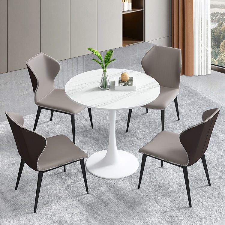 Simplicity Round Dining Room Table Sintered Stone Table with Tulip Base Clearhalo ' dining_table' 'Dining Tables & Seating' 'Dining Tables' 'furn' 'furn_dining_table' 'Furniture' 'furniture_dining_table' 'Kitchen & Dining Furniture' 'kitchen&dining_furn' 'kitchen' 'kitchen_dining_table' 1200x1200_529e969e-a803-4378-a0da-4a039bd7f1f1