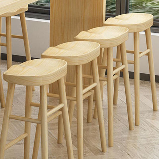 Solid Wood Counter Bar Stool Contemporary Armless Counter Stools