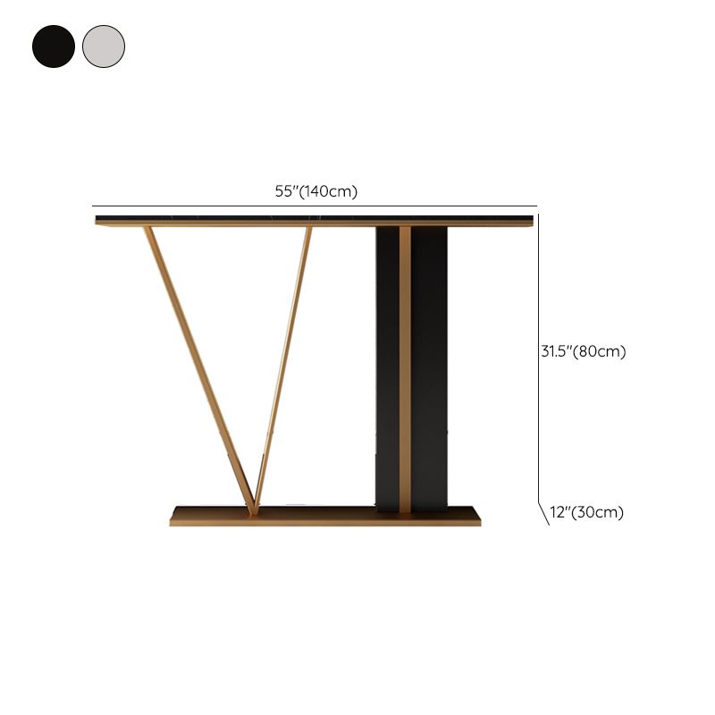 Glam Scratch Resistant Console Table Stain Resistant Stone Console Sofa Table for Hall Clearhalo 'Console Tables' 'console_tables' 'Entry & Mudroom Furniture' 'furn' 'furn_console_tables' 'Furniture' 1200x1200_52a17e09-8391-40b6-adf3-4f9f81c47899