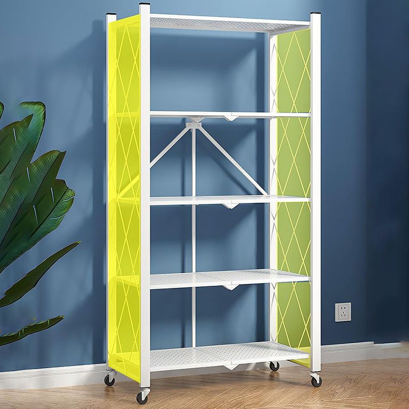 3/4/5-Shelf Steel Industrial Etagere Bookshelf Vertical Open Bookshelf with Caster Wheels Clearhalo 'Bookcases' 'furn' 'furn_bookcases' 'Furniture' 'furniture_bookcases' 'kitchen' 'kitchen_bookcases' 'Living Room Furniture' 'Office Furniture' 1200x1200_52a2f135-2909-49cc-855c-ab046224e632
