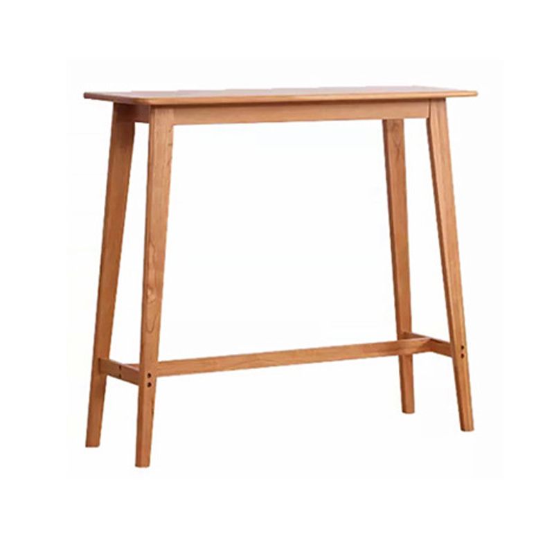 Modern Style Rectangle Bar Table Solid Wood Bistro Bar Desk with Footrest Clearhalo 'Bar Furniture' 'Bar Tables' 'bar_tables' 'furn' 'furn_bar_tables' 'Furniture' 'Kitchen & Dining Furniture' 1200x1200_52a2fb76-25c6-404b-b9ed-c2589b069a1e